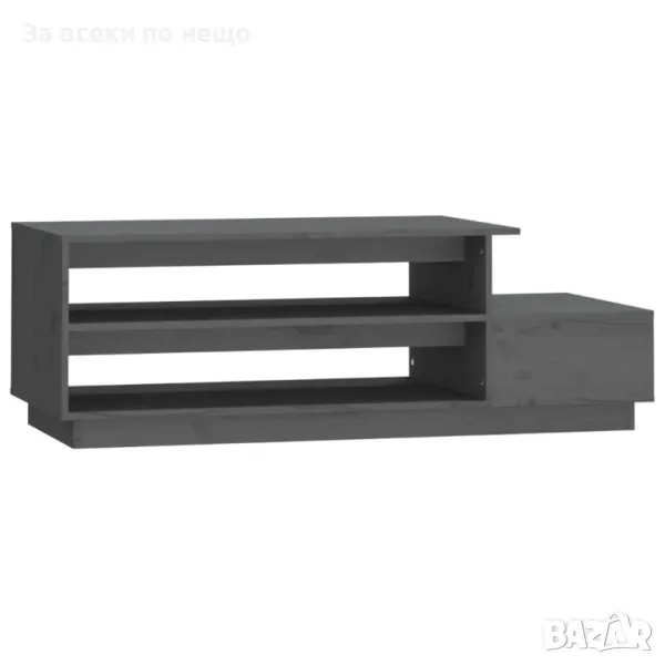 Кафе маса, сива, 120x50x40,5 см, борово дърво масив, снимка 1