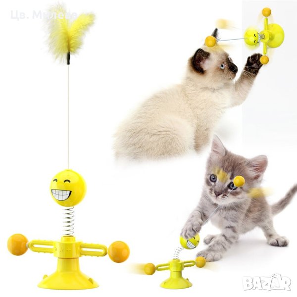 😍Забавна и възпитателна въртяща се играчка за котки - цвета се изпраща според наличността в склада, снимка 1