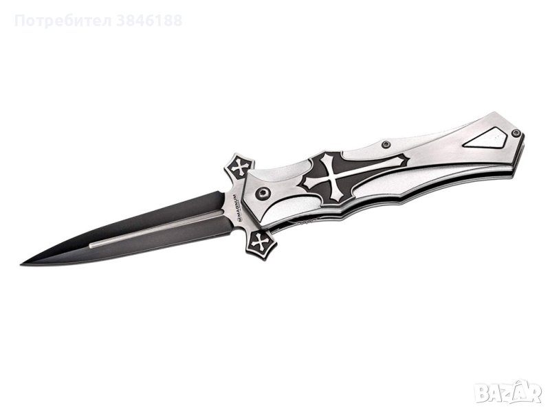 Böker Magnum stabiles Crusader Taschenmesser Kreuzdesign Kreuz Gothic  , снимка 1