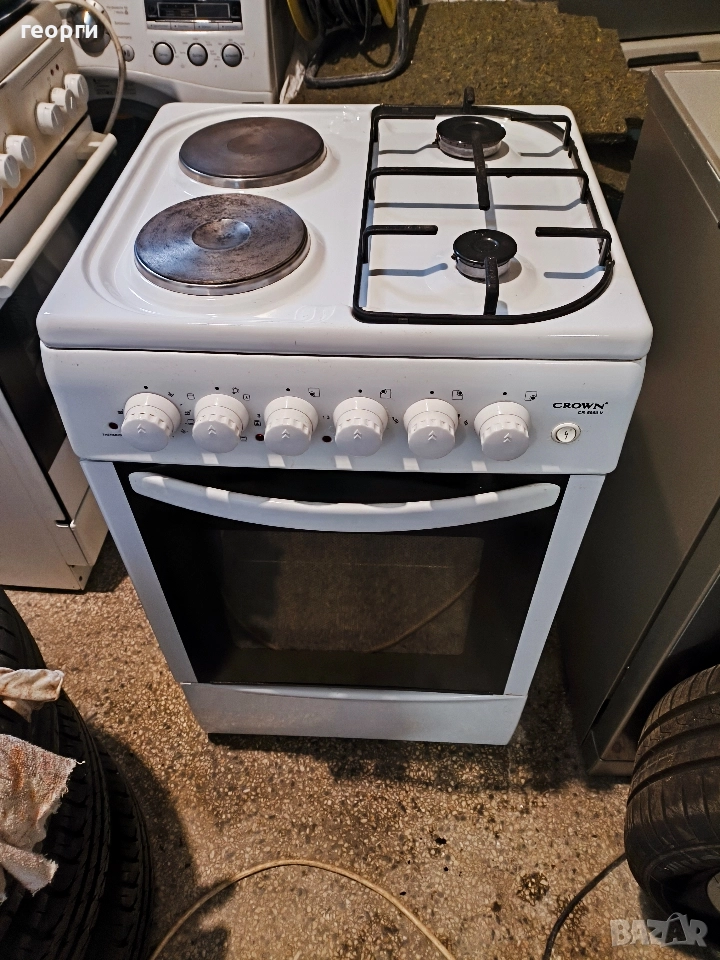 готварска печка газ и ток ширина 50 см, снимка 1