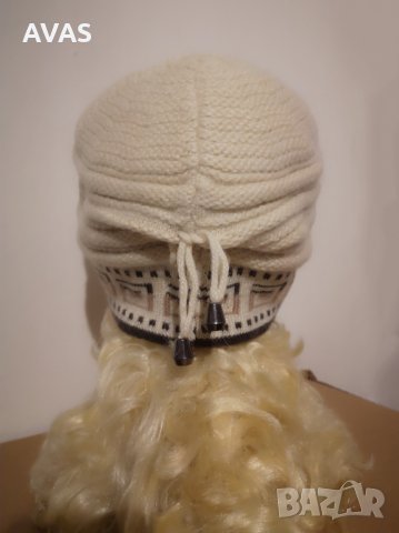 Нова шапка Ангора + Вълна зимна светло бежова, снимка 4 - Шапки - 31057456