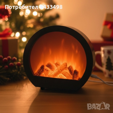 LED декоративна мини камина с имитация на пламък, снимка 2 - Други - 52275272