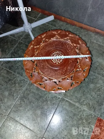 Дърворезбована антик масичка, снимка 5 - Антикварни и старинни предмети - 50417598