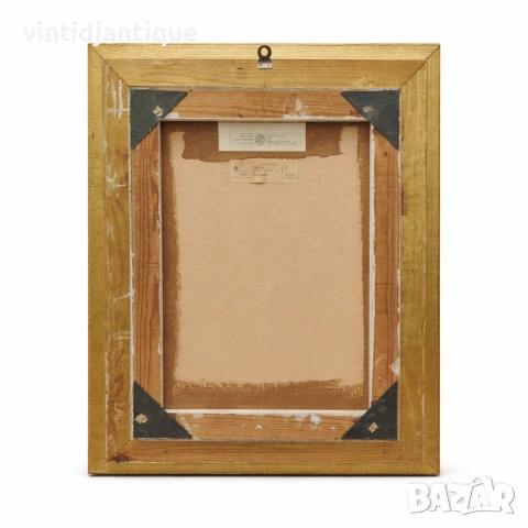 Портрет на Виоланте в златиста масивна декоративна рамка с релефни флорални орнаменти, снимка 5 - Картини - 54113036