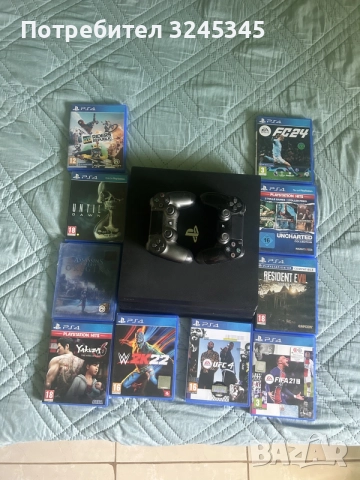 PS4 Pro 1TB 2 джойстика и 10 игри 
