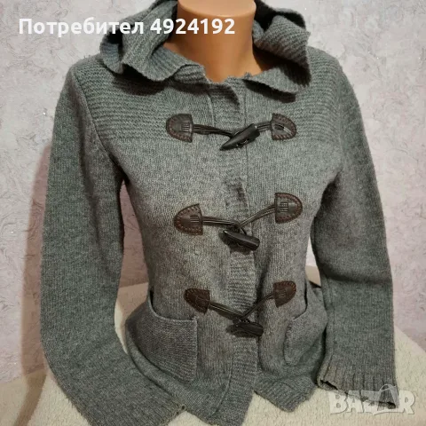 Жилетка вълнена  с качулка Sandro, снимка 2 - Жилетки - 56482253