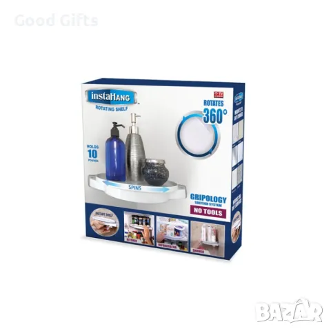 Ъглов рафт с вакуумни вендузи въртящ се на 360 градуса, снимка 6 - Други стоки за дома - 50207461