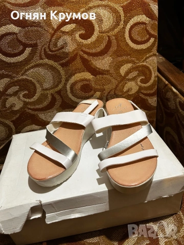 Дамски сандали Air Star №38 – бели със сребрист акцент