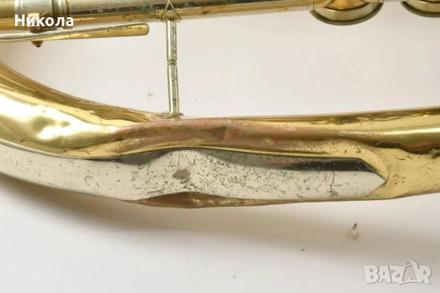 Винтидж месингова туба с роторни клапани - ГДР-  С оригинален куфар, снимка 4 - Антикварни и старинни предмети - 52306134