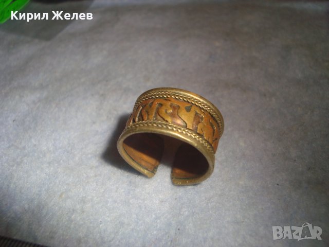Стар ИНДО-ПЕРСИЙКИ БРОНЗОВ ЕТНОГРАФСКИ ТИБЕТСКИ ПРЪСТЕН ТРАДИЦИОННА МАЙСТОРСКА РЪЧНА ИЗРАБОТКА 31414, снимка 15 - Антикварни и старинни предмети - 38056196