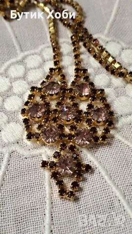 Винтидж колие с бохемски кристали, Чехословакия , снимка 1