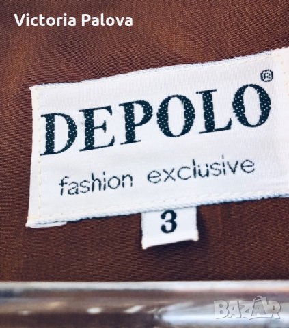 Красива рокля DEPOLO,цвят карамел, снимка 3 - Рокли - 29846513