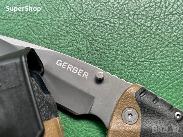 Уникат Сгъваем Нож Gerber с гумен калъф ножове за оцеляване ножка ножа, снимка 4 - Ножове - 40230646