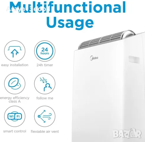Мобилен климатик Midea Real Cool 35 - 2 Години Гаранция, снимка 9 - Климатици - 48224922