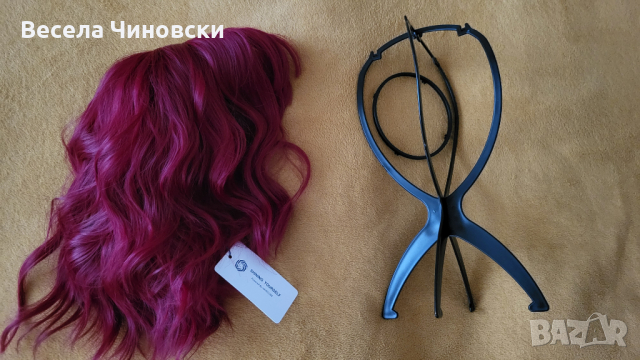 Дамска червена перука , снимка 2 - Продукти за коса - 44515872