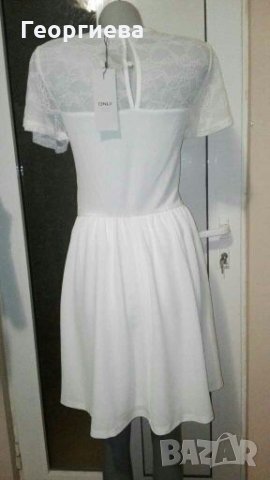Прелестна бяла рокля Only 👗🍀❤S,M👗🍀❤арт.814, снимка 4 - Рокли - 30303314