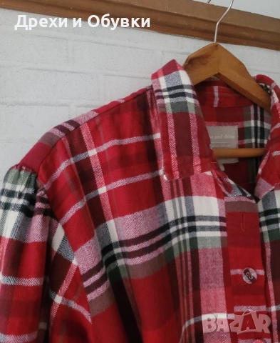 Рокля тип риза червено каре , снимка 4 - Рокли - 52763916