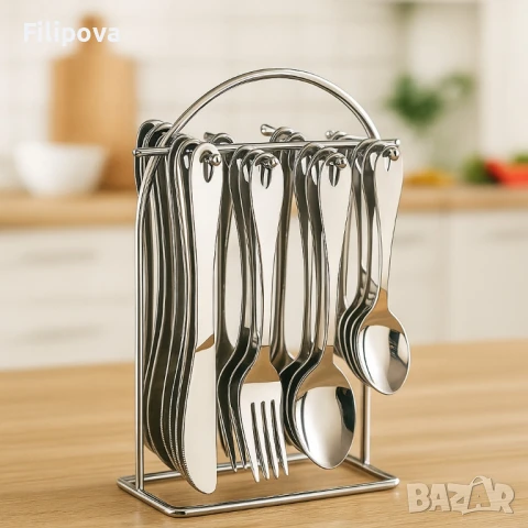 Прибори за хранене ARIAN – Стил и издръжливост в 25 части, снимка 2 - Прибори за хранене, готвене и сервиране - 51302738