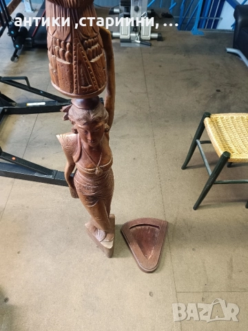 голяма дървена статуетка от масивно дърво!, снимка 2 - Статуетки - 52167017