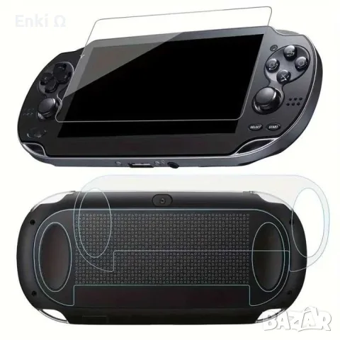Протектор за Sony PS Vita 1000 – закалено стъкло 9H за екран + фолио за заден панел
