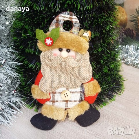 1800 Коледна декорация за стена Дядо Коледа Снежко Еленче със звънче, снимка 2 - Декорация за дома - 30708758