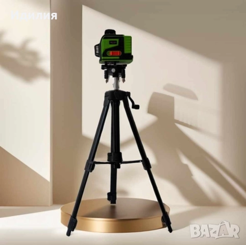 4D Лазерен Нивелир с 16 Линии (Четири Точков), Самонивелиращ се, със Зелен Лазер с тринога, снимка 4 - Измервателни инструменти - 51710290