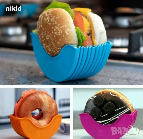 поставка поднос купичка форма купа за бургер хамбургер силиконова форма, снимка 2 - Аксесоари за кухня - 48437314