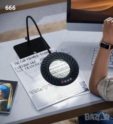 ARTDOT 10X лупа със светлина и стойка, настолна лампа със 144 светодиода, снимка 4 - Друга електроника - 54158424