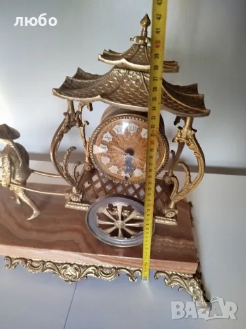 КАМИНЕН ЧАСОВНИК БРОНЗ И МРАМОР СЪС СВЕЩНИЦИ , снимка 15 - Стенни часовници - 49271670