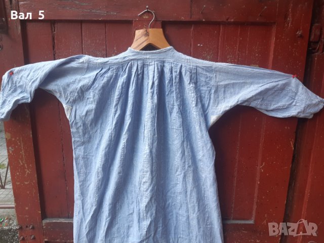 Автентична кенарена синя риза с дантела, снимка 7 - Антикварни и старинни предмети - 37225124