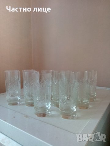 Кристални чаши-11 броя,1 бр.-8лв.