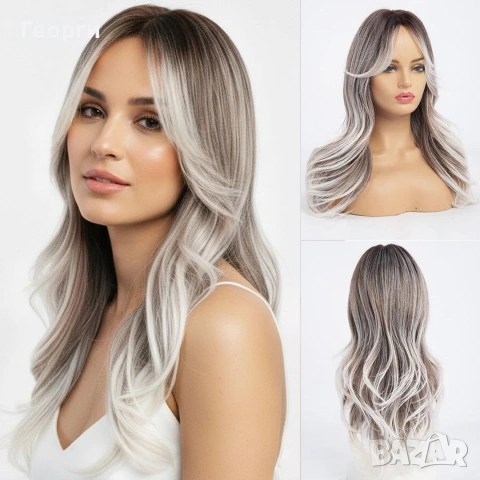 Дълга вълниста синтетична перука, снимка 2 - Аксесоари за коса - 53275950