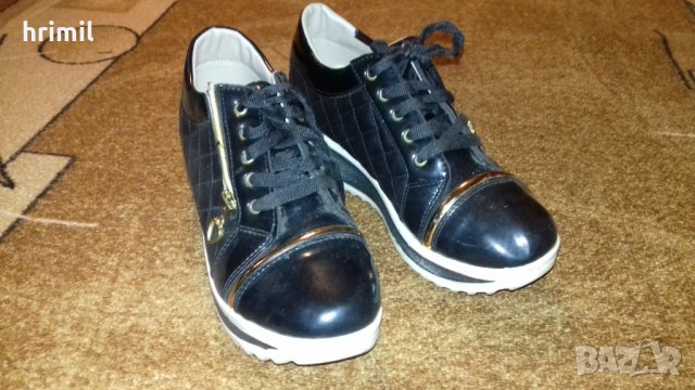 Дамски обувки с висока подметка черни, снимка 5 - Маратонки - 42850060