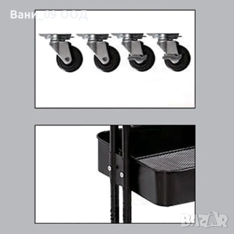 Сервизна количка на 3 етажа в 2 цвята, снимка 6 - Маси - 53272207