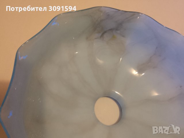 1920г-1930г Арт Деко абажур за лампа полилей двопластово къдраво стъкло, снимка 9 - Антикварни и старинни предмети - 42793577