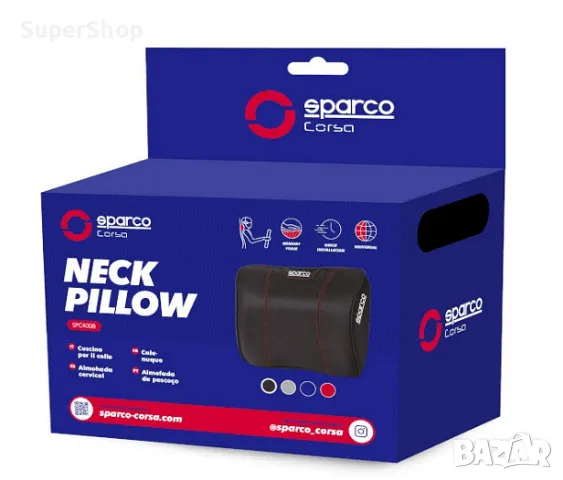 Оригинална анатомична Възглавницата за автомобил врат Sparco за кола, снимка 5 - Аксесоари и консумативи - 47311300