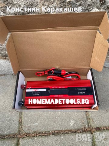 Инвертор на напрежение, UKC, 12V / 220V, мощност 2000W, снимка 3 - Други инструменти - 40198634