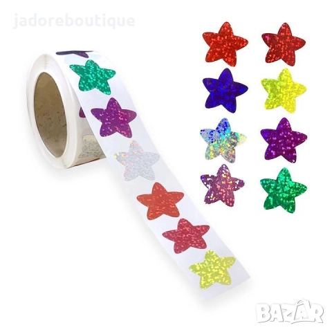 Стикери Звезди микс цветове - 500 бр