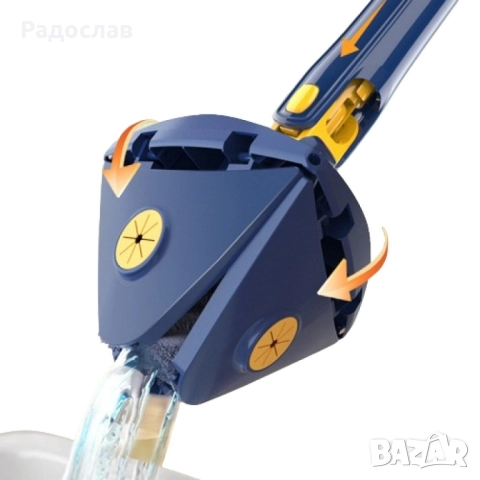 Разтегателен триъгълен MOP за почистване  360° с 3 парцала ПРОМОЦИЯ!, снимка 4 - Други стоки за дома - 51949768