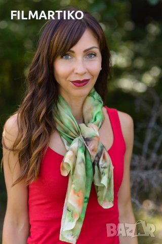 Ръчно рисуван копринен шал  "Споделена мечта", снимка 2 - Шалове - 38407429