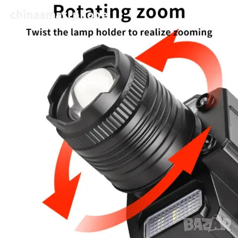 Водоустойчив челник с XHP50 диод, сензорно управление и допълнителна COB светлина, снимка 10 - Къмпинг осветление - 48875489