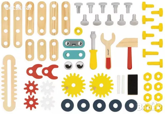 Детска играчка Janod Brico Kids - Голям работен тезгях, робот, снимка 7 - Конструктори - 47659523