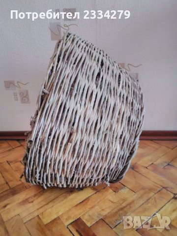 Дървен кош,стар ръчно изплетен от ракита , снимка 2 - Антикварни и старинни предмети - 37689191