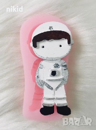 Космос летяща чиния ракета Астронавт силиконов молд форма фондан гипс декор, снимка 2 - Форми - 38541172