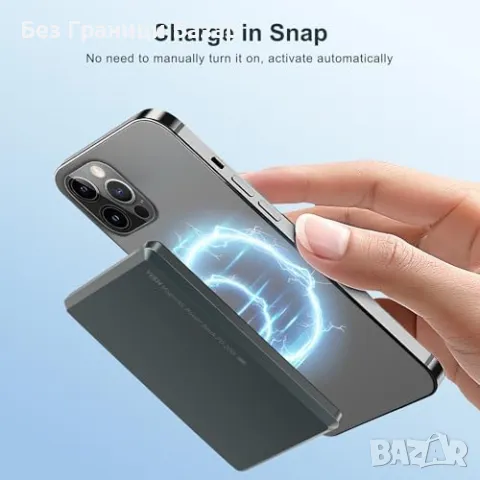 Нова Магнитна външна батерия 5000mAh MagSafe PD 20W бързо зареждане, снимка 3 - Друга електроника - 49278673