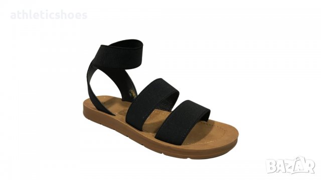 Дамски сандали в черно с ластик, снимка 1 - Сандали - 37256356