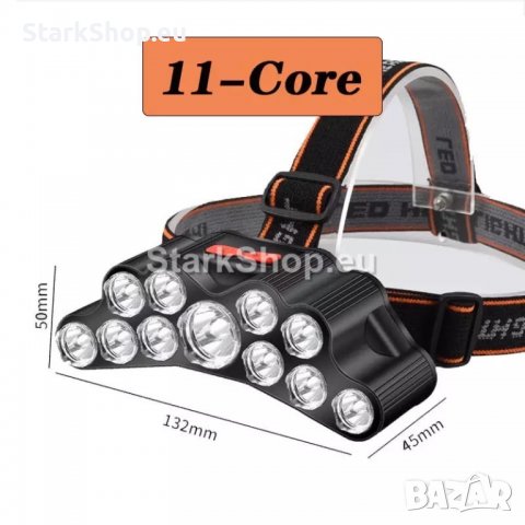 Moщен челник с 11 LED диода и USB, снимка 4 - Други - 38418343