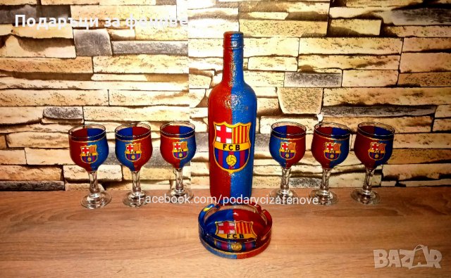 Подарък за фен на FCB (Барселона)- бутилка с логото, снимка 1 - Подаръци за юбилей - 38417143