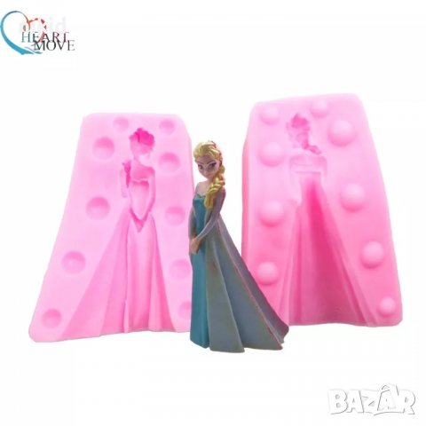 3D 2 части Елза от Замръзналото кралство Frozen силиконов молд форма калъп украса декор , снимка 2 - Форми - 23600612