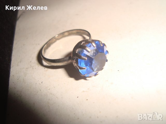 ПОСРЕБРЕН САПФИРЕН ПРЪСТЕН ВИНТИДЖ МОДЕЛ АРТ-ДЕКО СТИЛ 12615, снимка 4 - Пръстени - 31309328